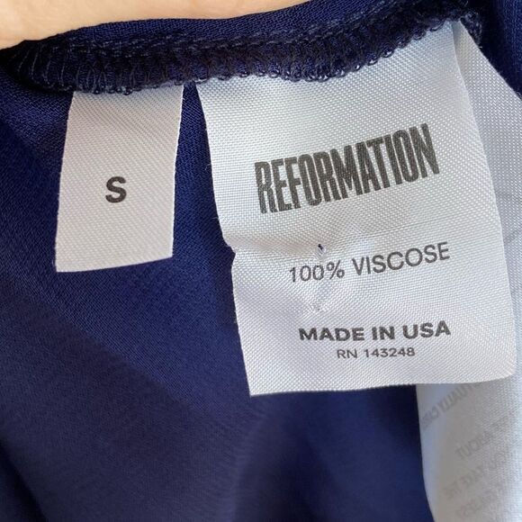Reformation Winslow Maxi Blue Navy Dress Size S - Picture 10 of 12